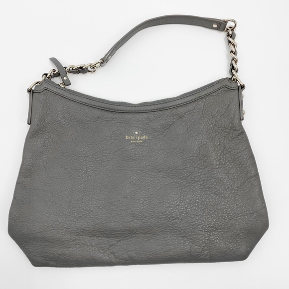 kate spade Handbags - Kate Spade gray pebbled leather hobo shoulder bag